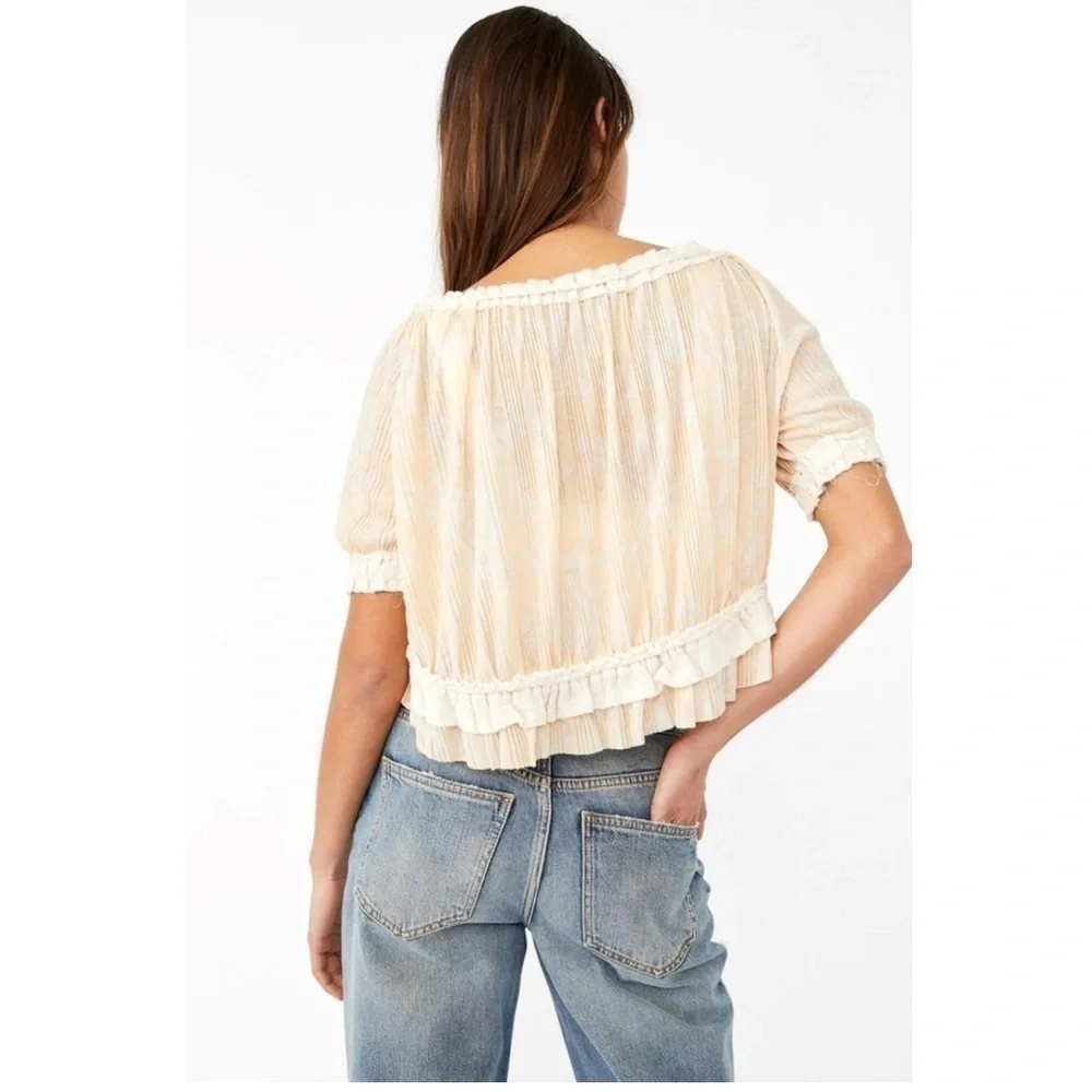 FREE PEOPLE PERFECT DAY NEUTRAL COMBO BOHO TOP